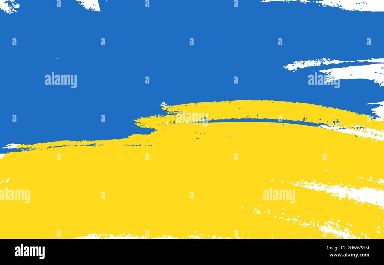 Grunge pinceau avec drapeau national de l'Ukraine, peinture drapeau de l'Ukraine. Symbole, affiche, bannière du drapeau national. Mise en plan aquarelle de style Illustration de Vecteur