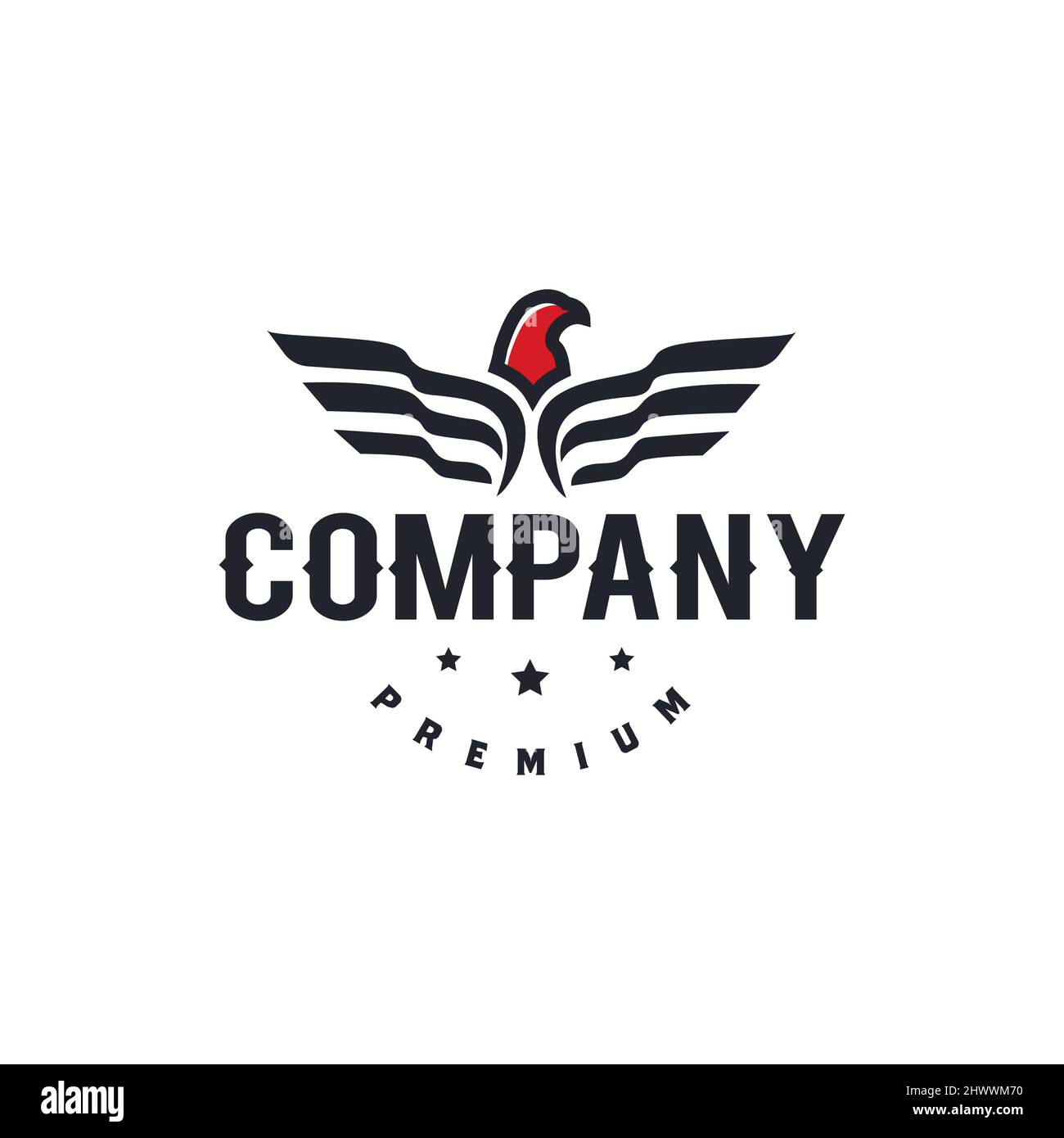 Logo Illustration aile aigle à tête rouge, symbole, icône Illustration de Vecteur