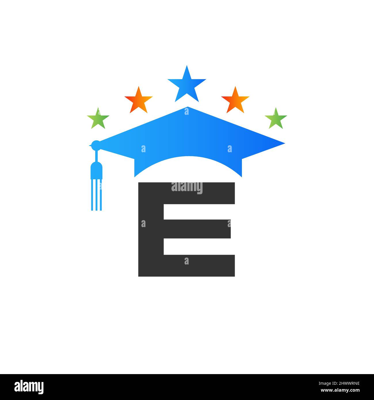 Lettre E logo Education concept de limite de graduation initiale. Modèle de  conception de logo pour l'enseignement avec modèle vectoriel de chapeau  pour les diplômés E Letter Image Vectorielle Stock - Alamy