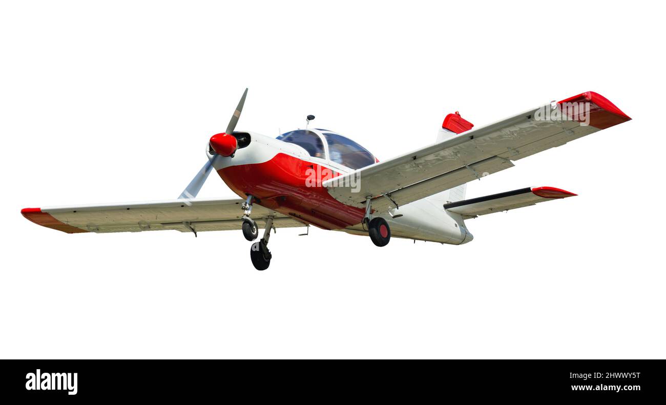 Avion de sport isolé sur un fond blanc propre Banque D'Images