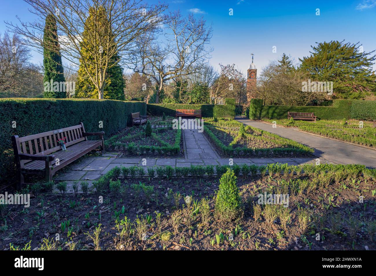 Walton Hall Park à Warrington. Partie des jardins formels. Banque D'Images