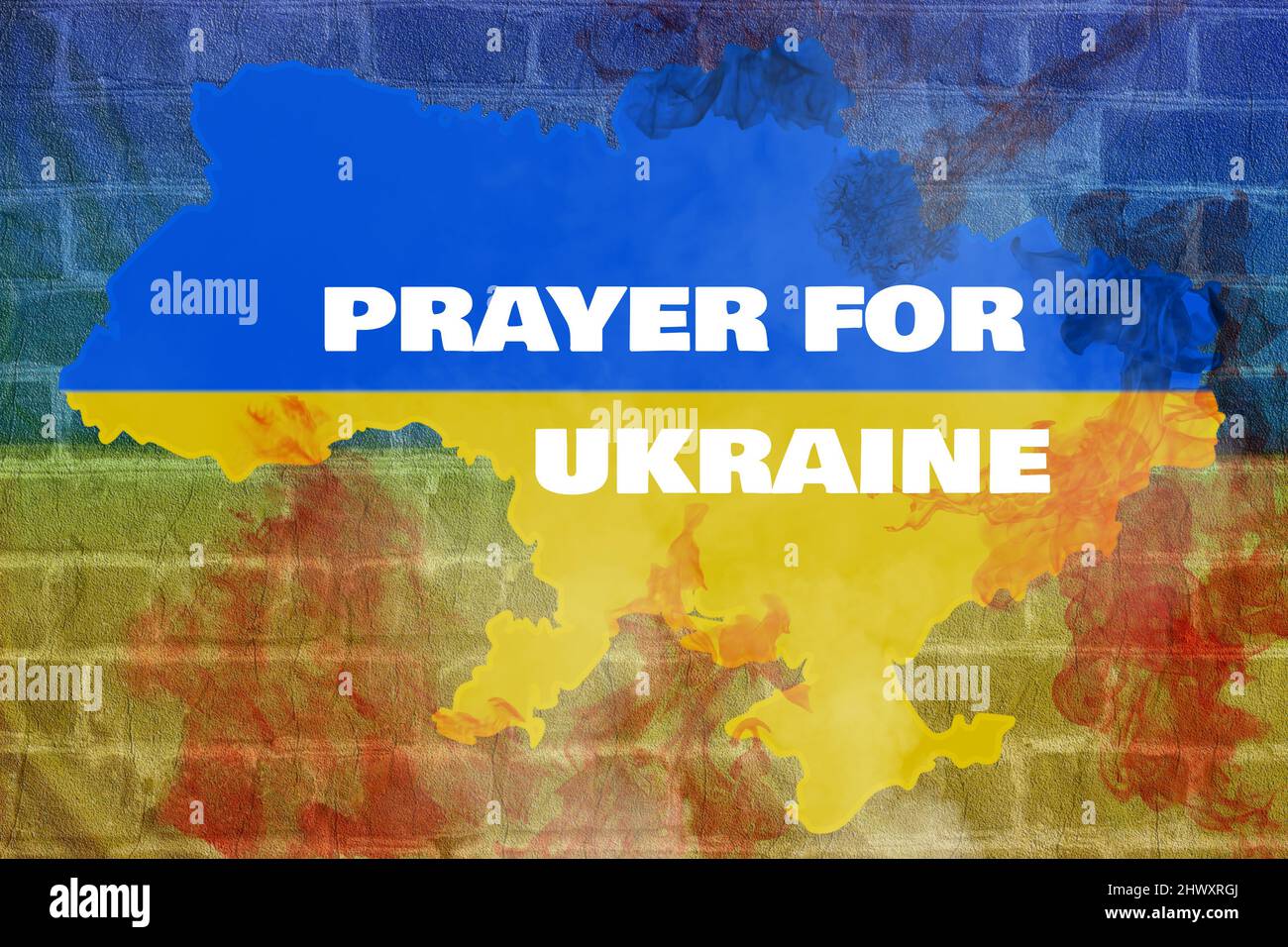 Priere Pour L Ukraine Carte De L Ukraine Sur Le Feu A Cause De La Guerre Le Slogan Et La Citation Appelant A Mettre Fin A La Guerre En Ukraine Et A L Agresseur Poutine Photo