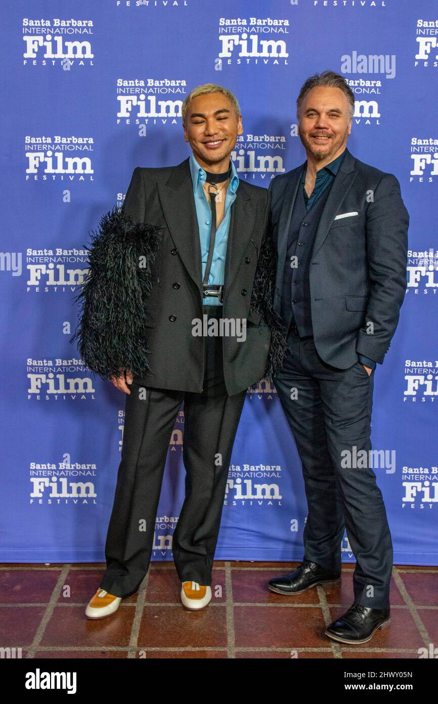 Arrivées de tapis rouge (I-r) Frédéric Aspas et Göran Lundstrom les honneurs du Festival international du film de Santa Barbara 37th ont exposé le travail le plus excitant et le plus innovant de l'année dans leurs domaines respectifs avec le prix Artisan au Arlington Theatre de Santa Barbara, Californie, le 7 mars 2022. Lauréats : Frederic Aspas et Göran Lundstrom - maison de maquillage et coiffeur DE GUCCI Tamara Deverell - production Design CAUCHEMAR RUELLE Germaine Franco - Score ENCANTO; Greig Fraser - Cinématographie DUNE; Lin-Manuel Miranda - Song ENCANTO; Paul Massey - Sound NO TIME TO DIE; Kelly Banque D'Images