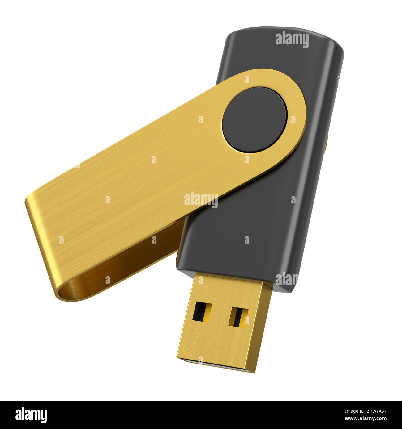 Clé USB portable isolée sur fond blanc. Rendu 3D des accessoires pour l'espace de travail studio à domicile Banque D'Images Clé USB portable isolée sur fond blanc. Rendu 3D des accessoires pour l'espace de travail studio à domicile Banque D'Images