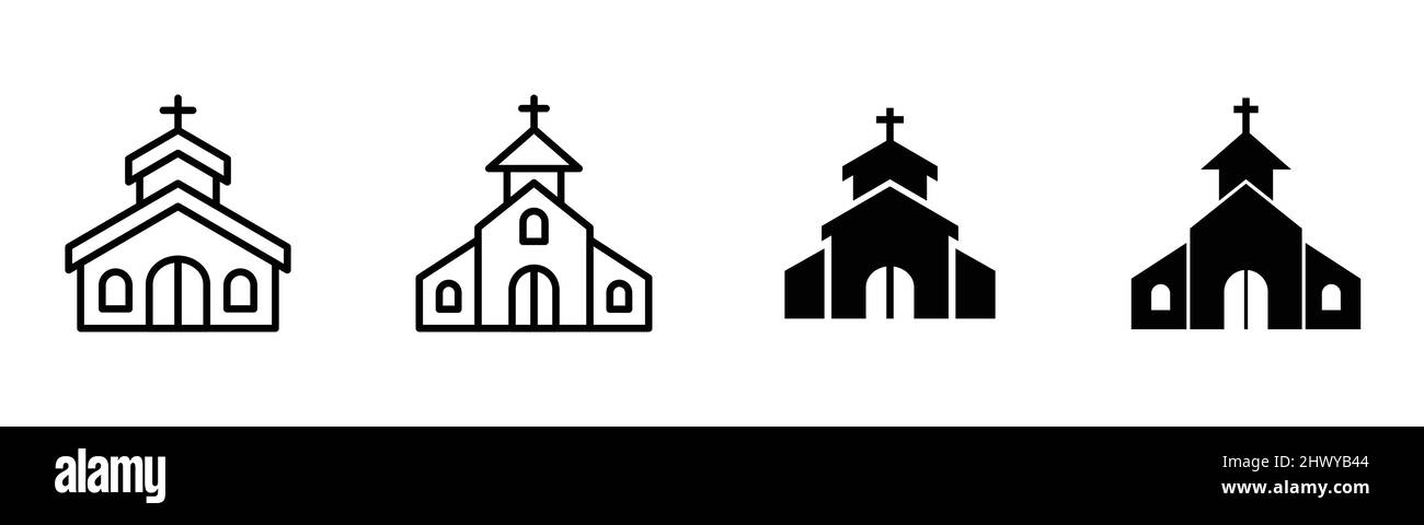 Élément de conception d'icône d'église adapté au site Web, à la conception d'impression ou à l'application Illustration de Vecteur