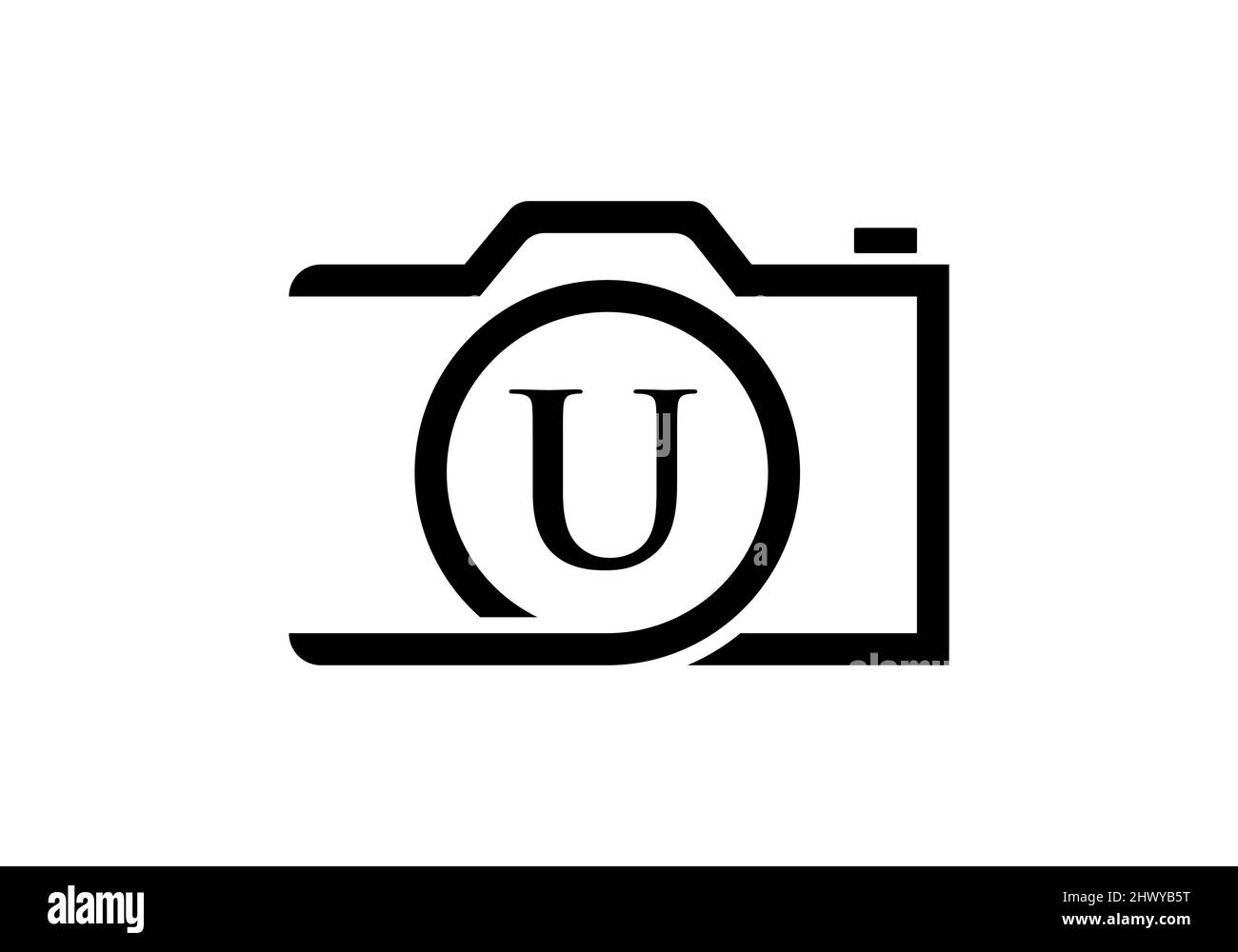 Logo de photographie Design sur lettre U. lettre U Photographie logo Design. Logo de l'appareil photo inspiration de la conception, modèle de photo Illustration de Vecteur