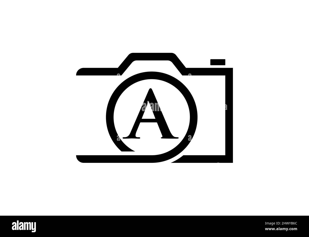 Logo de photographie Design sur lettre A. lettre A logo de photographie Design. Logo de l'appareil photo inspiration de la conception, modèle de photo Illustration de Vecteur