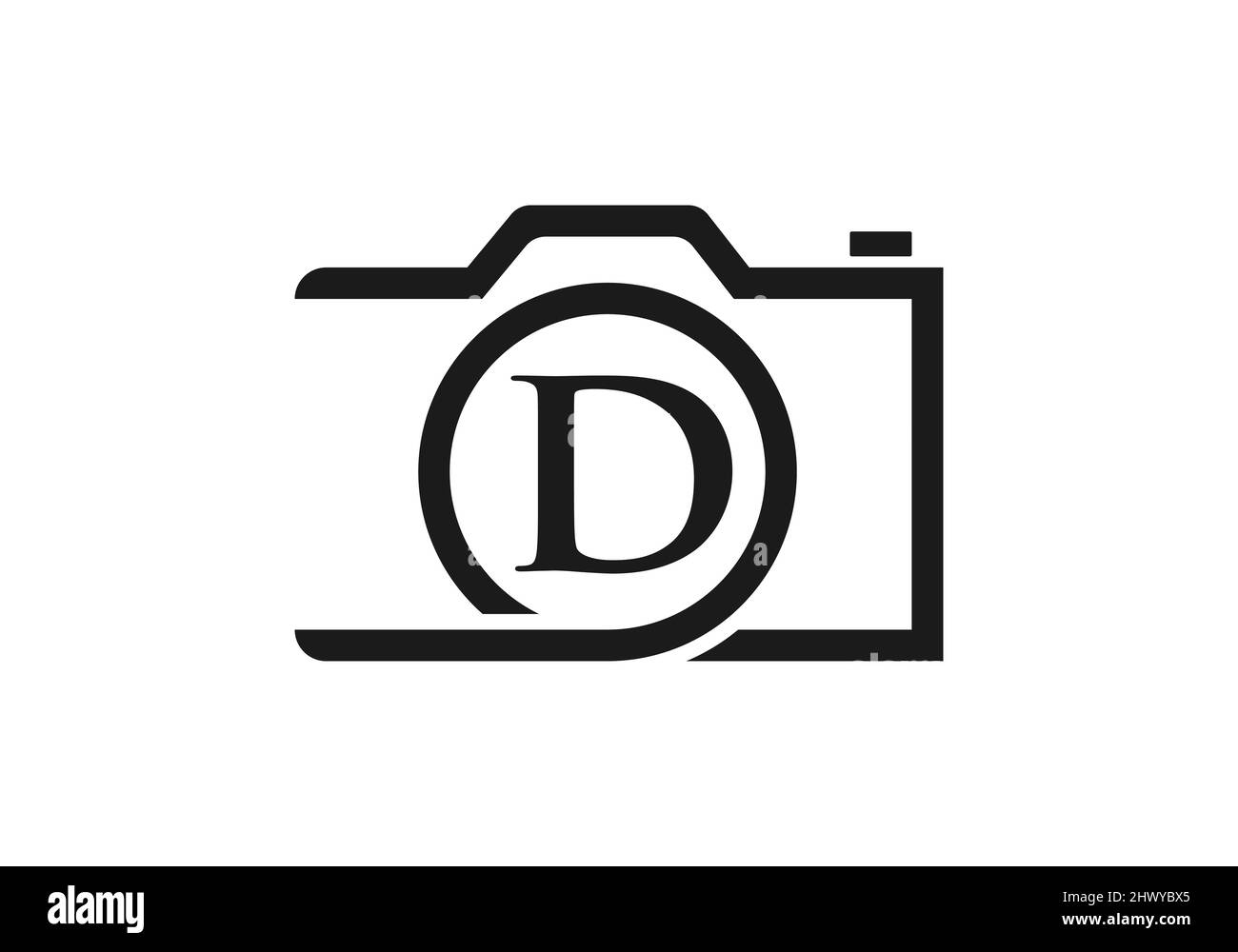 Logo de photographie Design sur lettre D. lettre D Photographie logo Design. Logo de l'appareil photo inspiration de la conception, modèle de photo Illustration de Vecteur