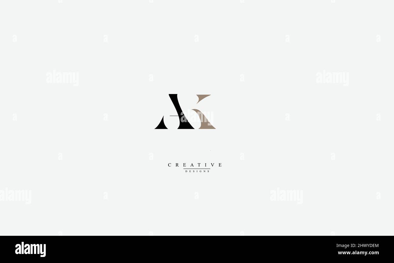Lettres de l'alphabet initiales Monogram logo AK KA A K Illustration de Vecteur