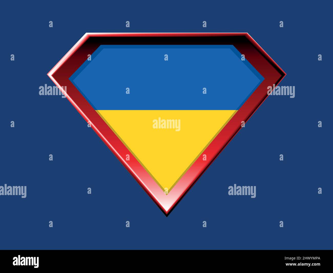 Drapeau de l'Ukraine dans le bouclier super héros Illustration de Vecteur