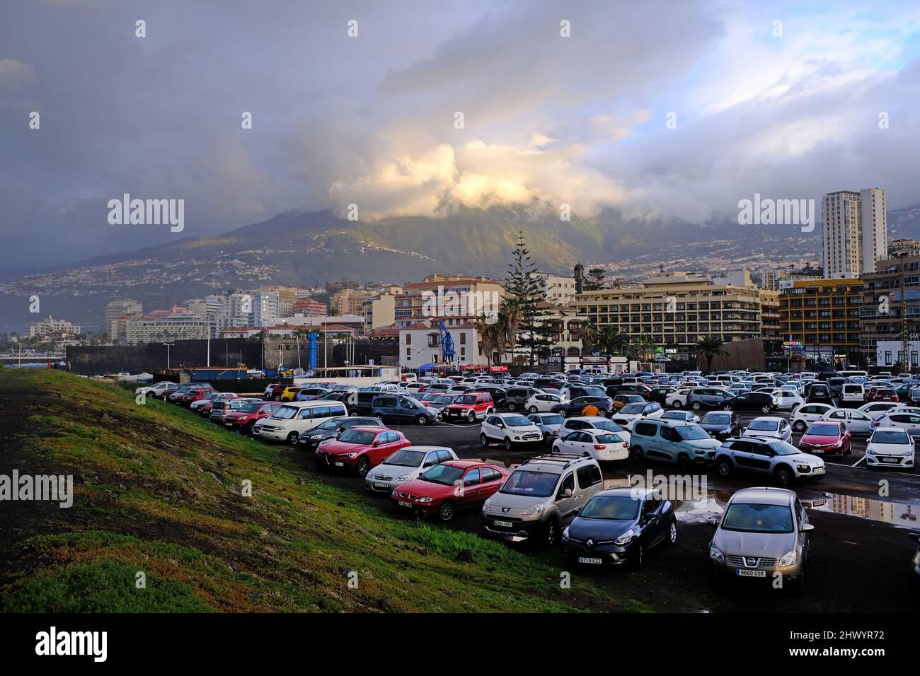 Le parking de puerto de la cruz tenerife Banque D'Images