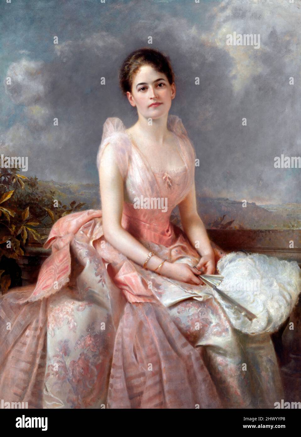 Portrait du fondateur des Éclaireuses des États-Unis, Juliette Gordon Low (1860-1927) par Edward Hughes, huile sur toile, 1887 Banque D'Images