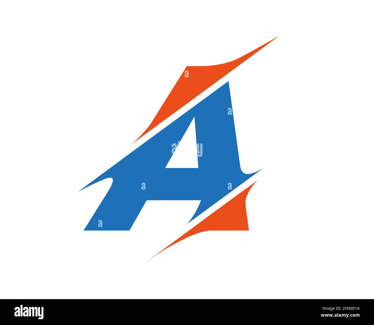 Moderne Un logo de lettre avec Slash concept. Lettre initiale du monogramme A logo design Vector. Un logo en tranches Illustration de Vecteur