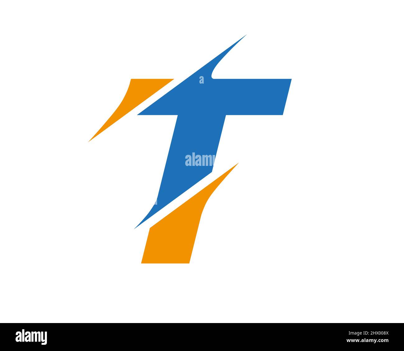 Logo T moderne avec concept Slash. Lettre initiale du monogramme T logo design Vector. T logo en tranches Illustration de Vecteur