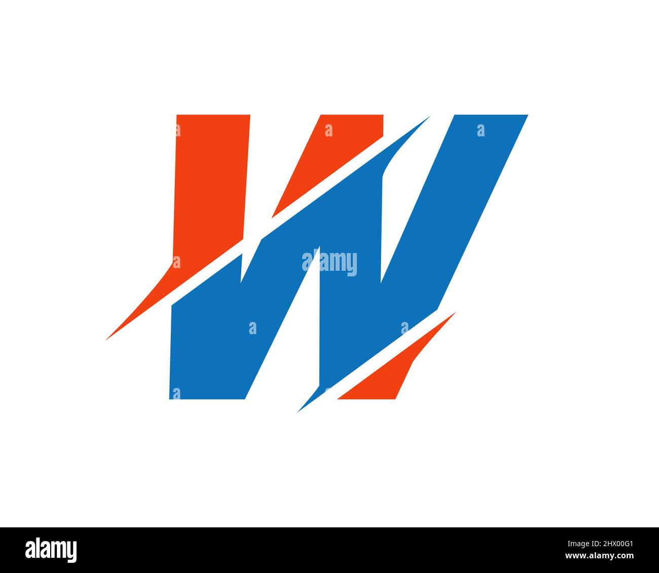Logo W moderne avec concept Slash. Lettre initiale du monogramme W logo design Vector. W logo en tranches Illustration de Vecteur
