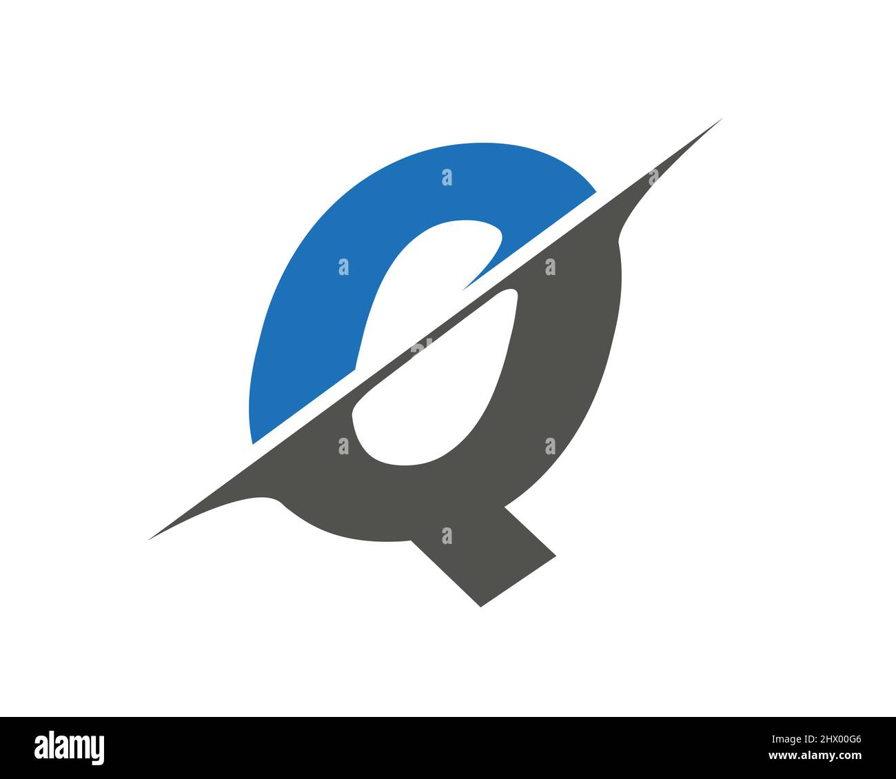 Logo lettre Q moderne avec concept Slash. Initiale monogramme lettre Q logo design Vector. Q logo en tranches Illustration de Vecteur