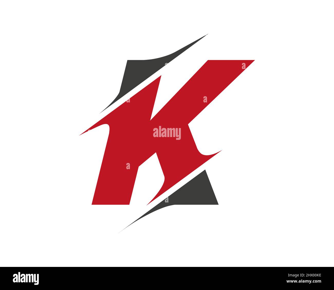 Logo K moderne avec concept Slash. Original monogramme lettre K logo design Vector. Logo lettre K en tranches Illustration de Vecteur