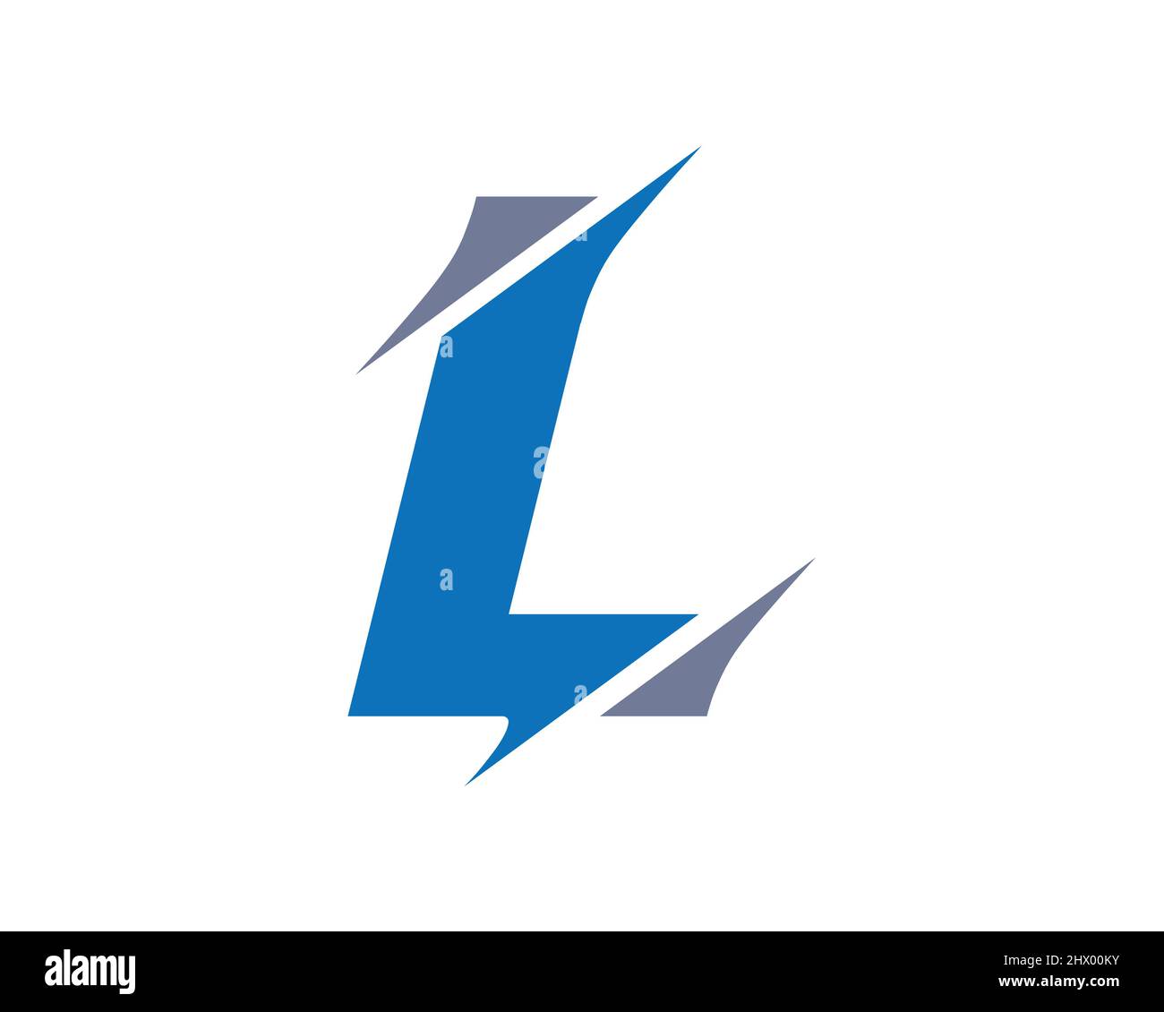 Logo lettre L moderne avec concept Slash. Original monogramme lettre L logo design Vector. L logo en tranches Illustration de Vecteur