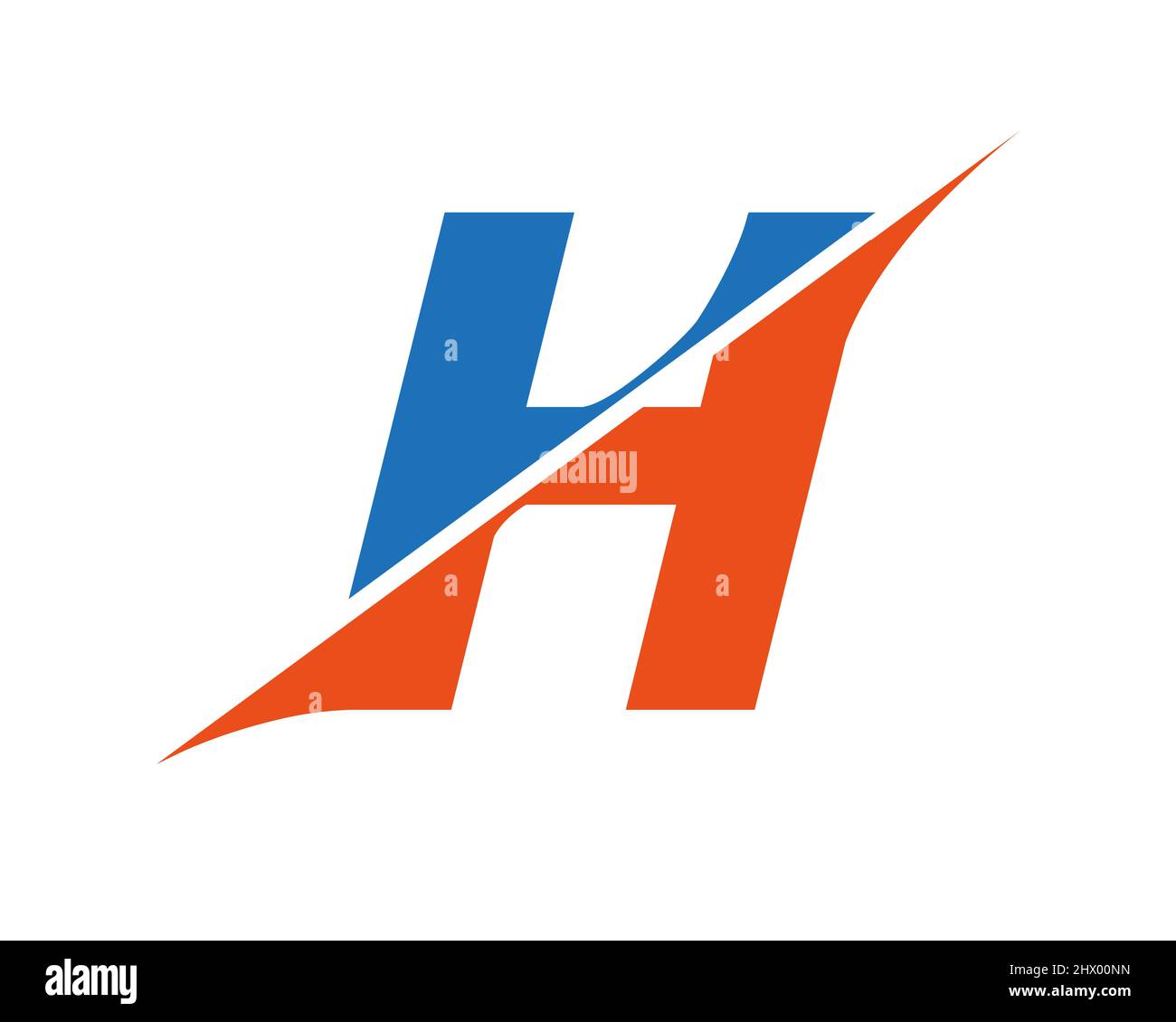 Logo H moderne avec concept Slash. Lettre initiale du monogramme H logo design Vector. H logo en tranches Illustration de Vecteur