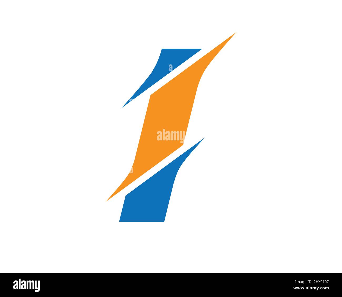 Logo moderne de la lettre I avec concept Slash. Premier monogramme lettre I logo design Vector. Je coupe le logo de lettre Illustration de Vecteur
