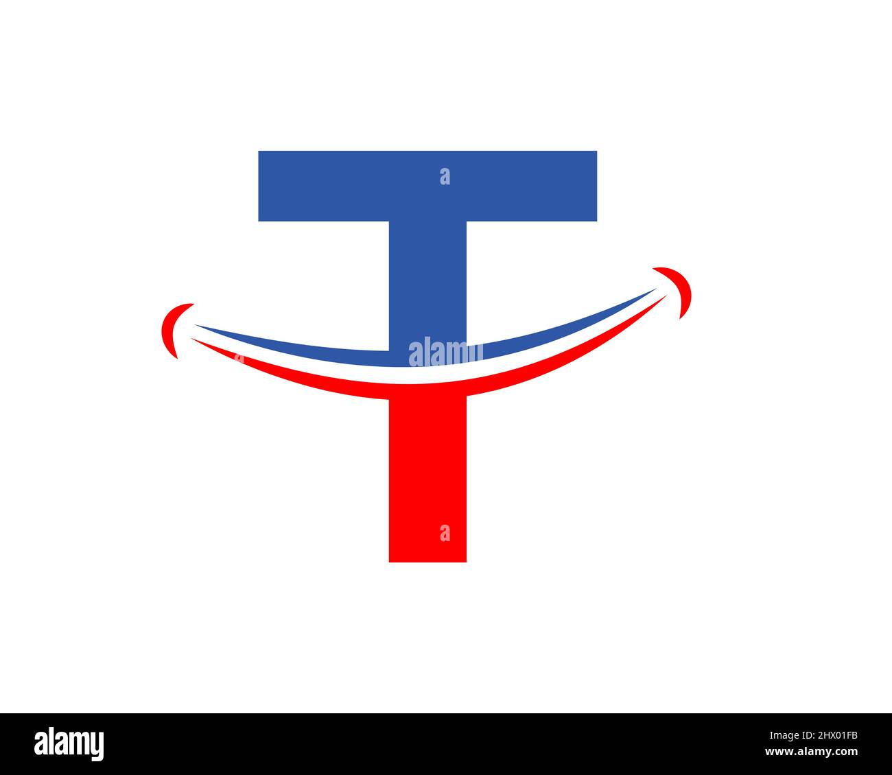 Logo Smile avec concept de lettre T. Lettre initiale T logo heureux. Concept du logo Letter T Smile Illustration de Vecteur