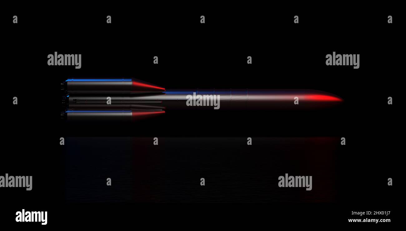Dernière évolution du fond noir de fusée européen - rendu 3D Banque D'Images
