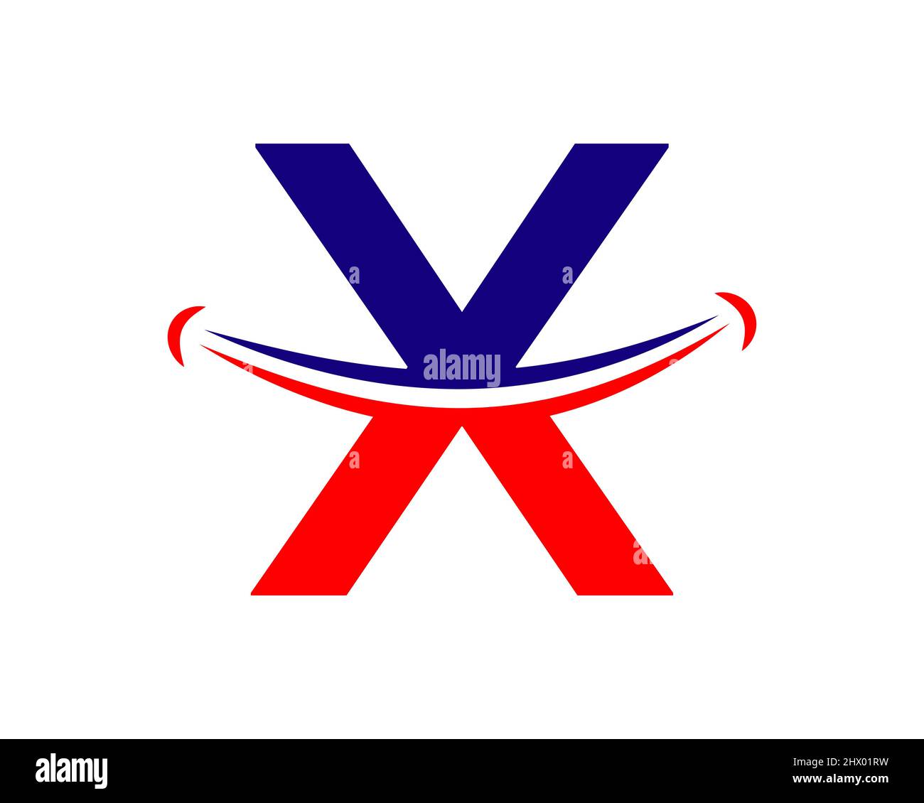 Logo Smile avec concept de lettre X. Logo lettre X Happy initial. Concept du logo Letter X Smile Illustration de Vecteur