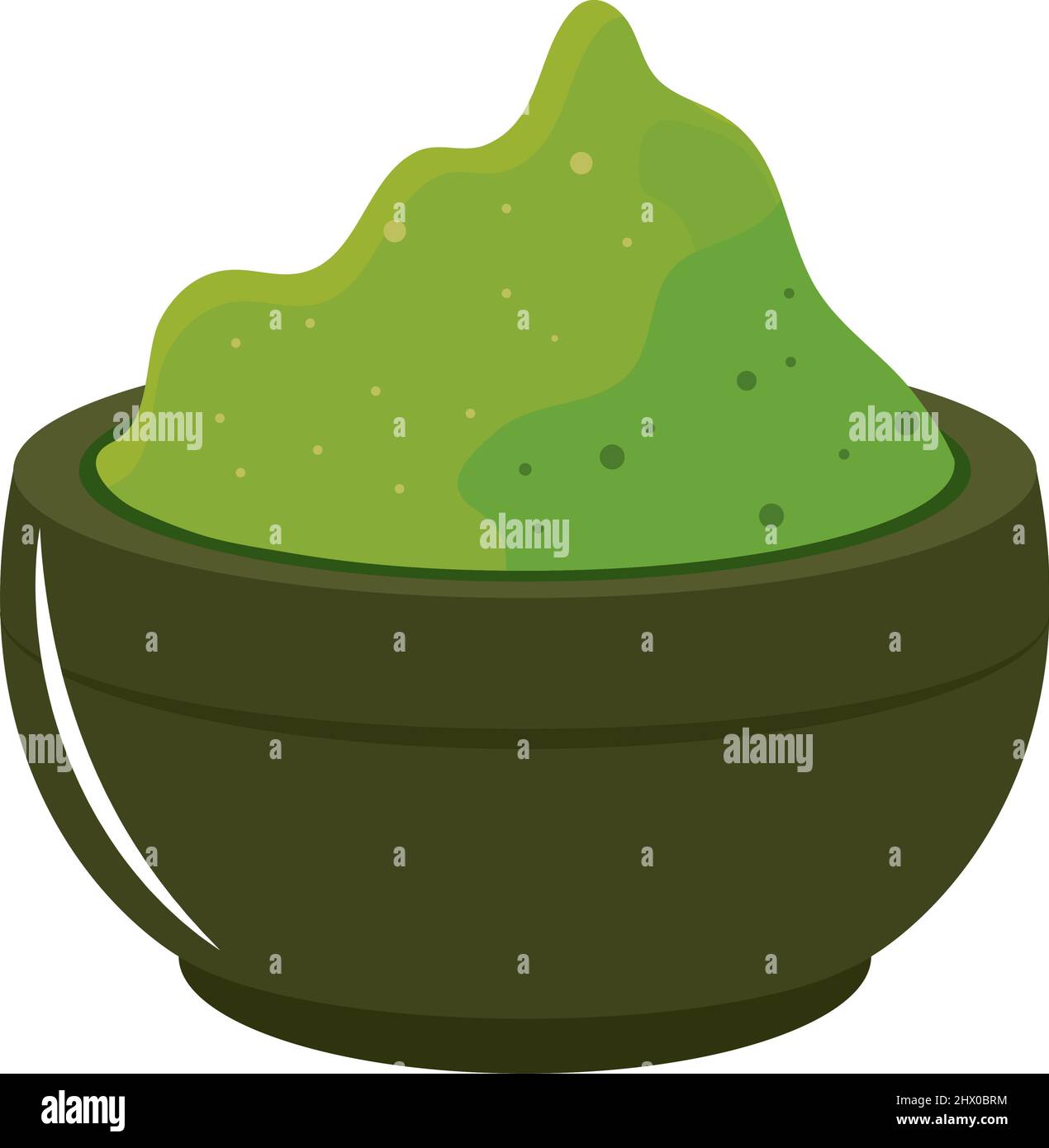 thé matcha dans un bol Illustration de Vecteur