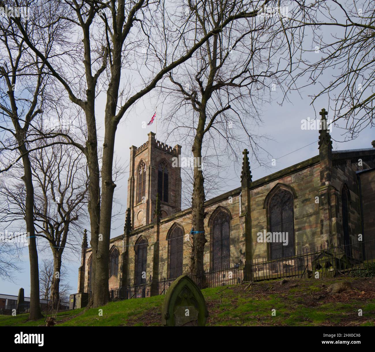 Église anglicane St Georges à Newcastle-Under-Lyme Staffordshire Banque D'Images