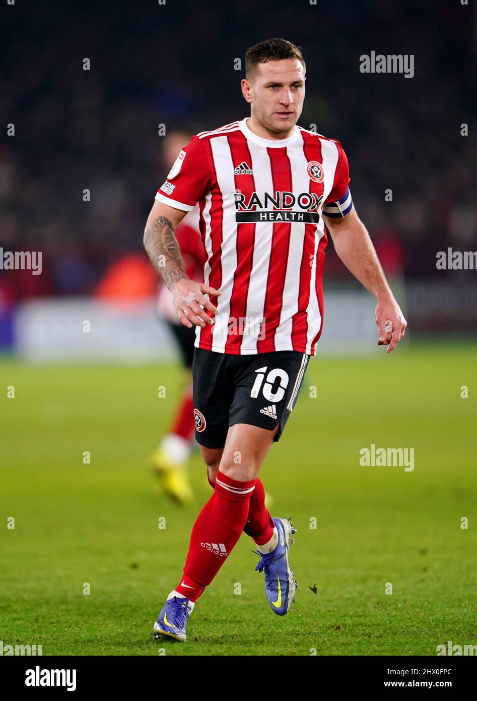 Billy Sharp de Sheffield United pendant le match du championnat Sky Bet à Bramall Lane, Sheffield. Date de la photo: Mardi 8 mars 2022. Banque D'Images