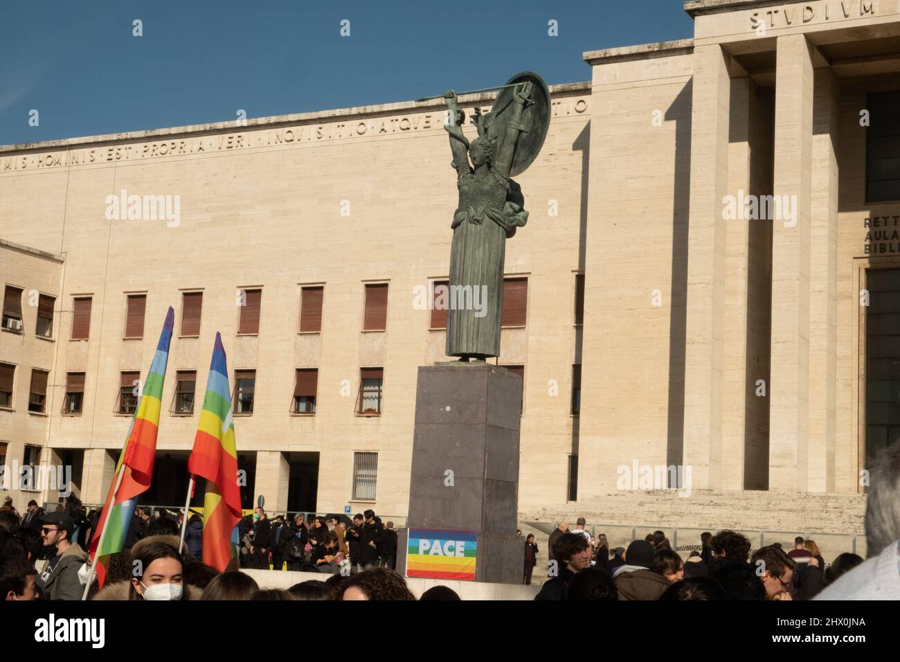 Manifestazione per la Pace università 'Sapienza' di Roma Banque D'Images