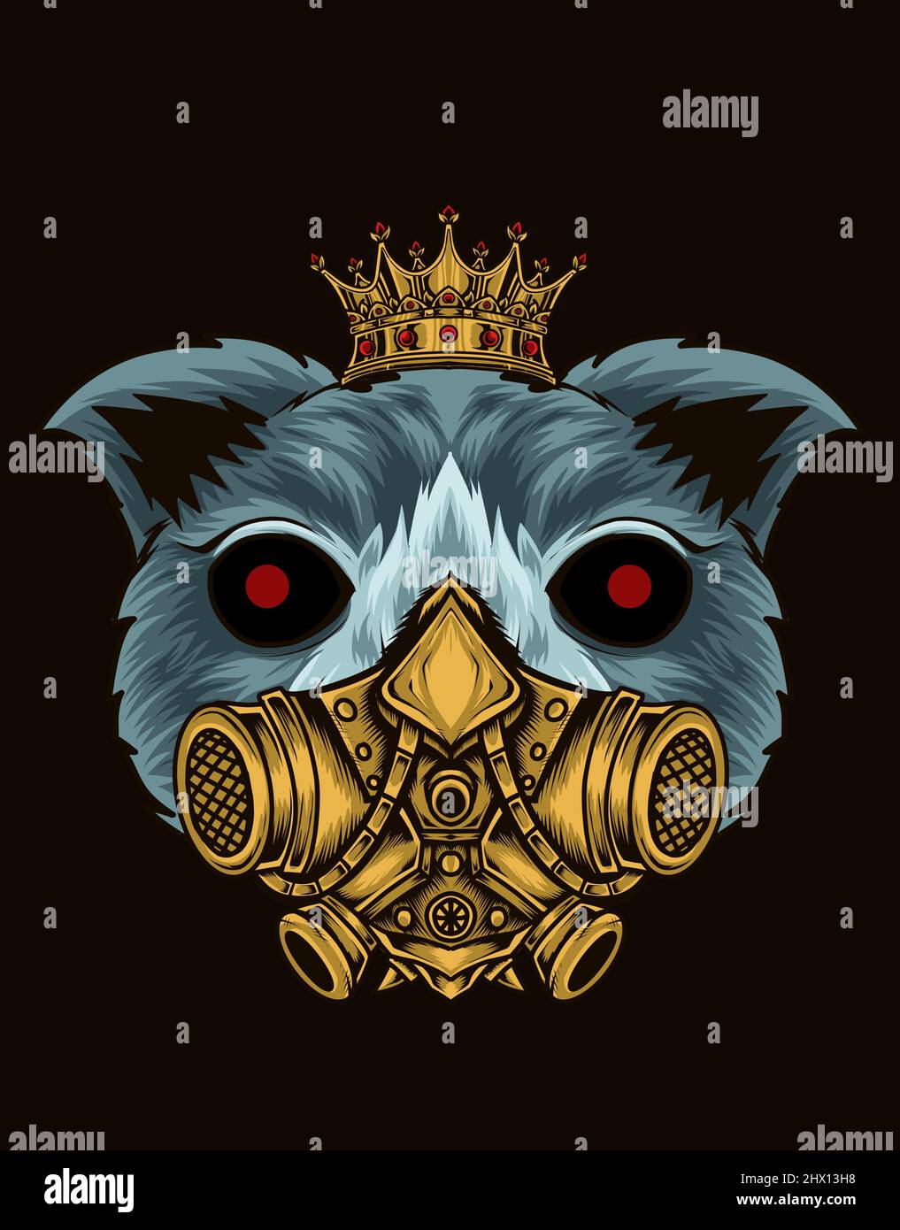 illustration tête de chat avec masque Illustration de Vecteur