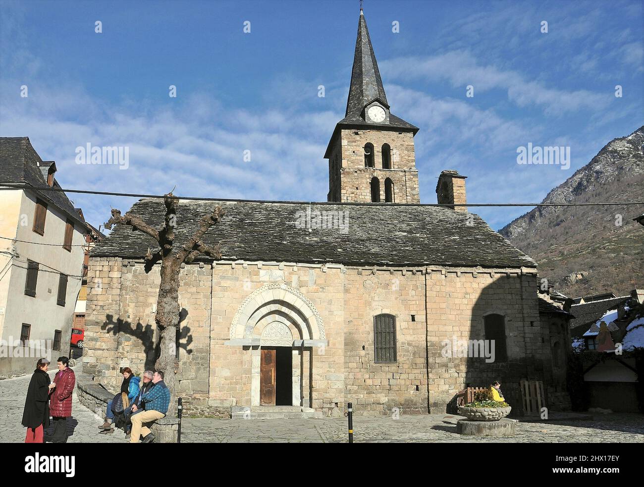 Église paroissiale de l'Assomption de Marie à Bossòst dans la région de Valle de Aran province de Lérida, Catalogne, Espagne Banque D'Images