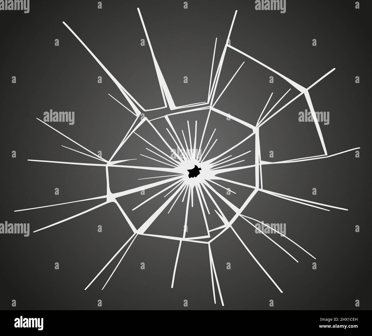 Fissures de la vitre. Glace cassée. Puces sur surface transparente, affichage électronique, fenêtre. Illustration d'esquisse vectorielle. Illustration de Vecteur