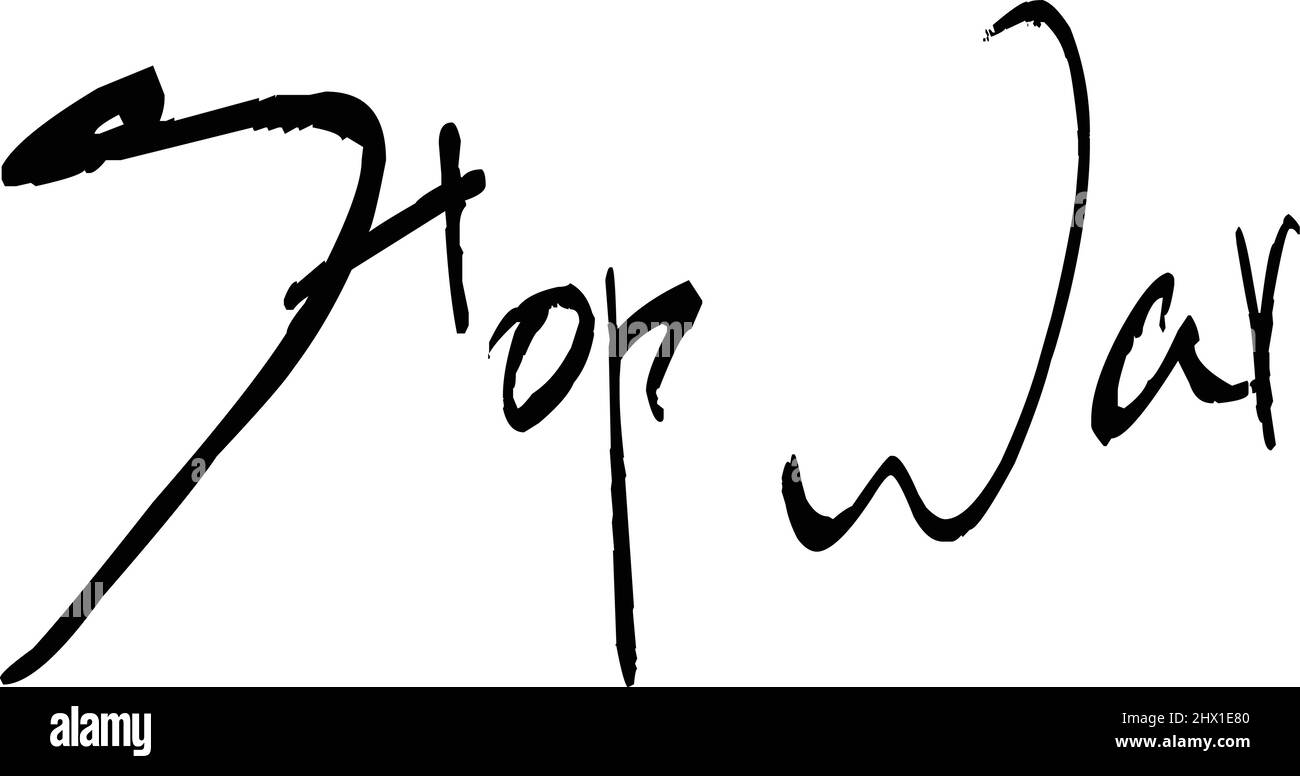 stop war text sign illustrationon fond blanc Illustration de Vecteur