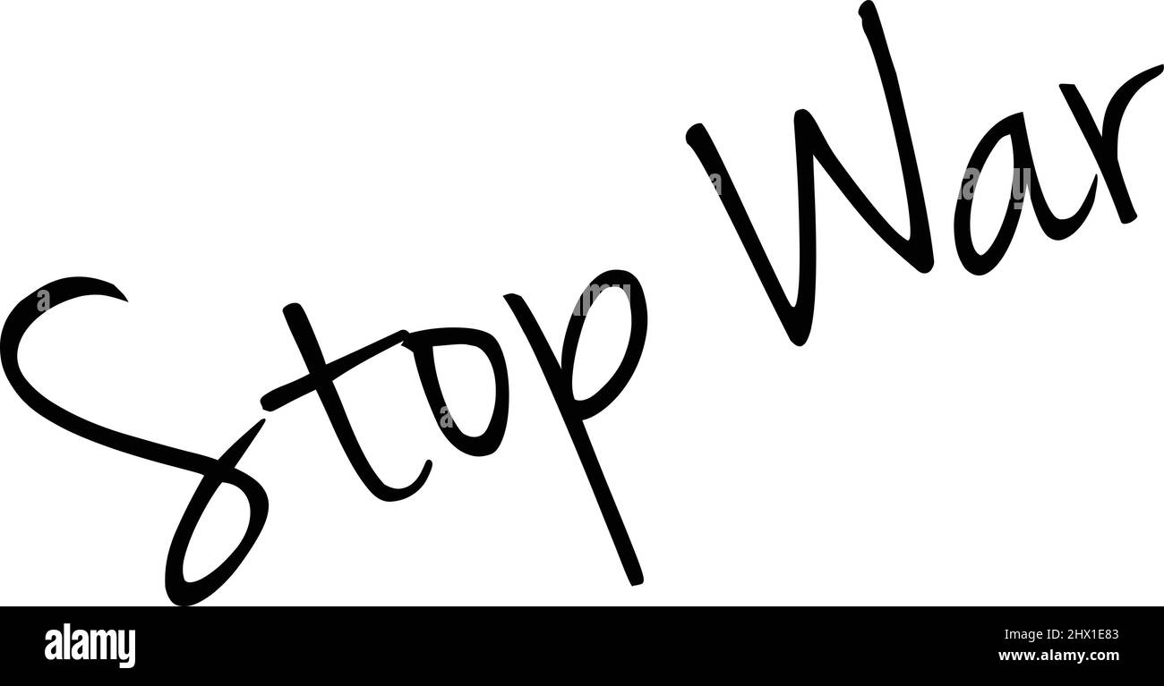 stop war text sign illustrationon fond blanc Illustration de Vecteur