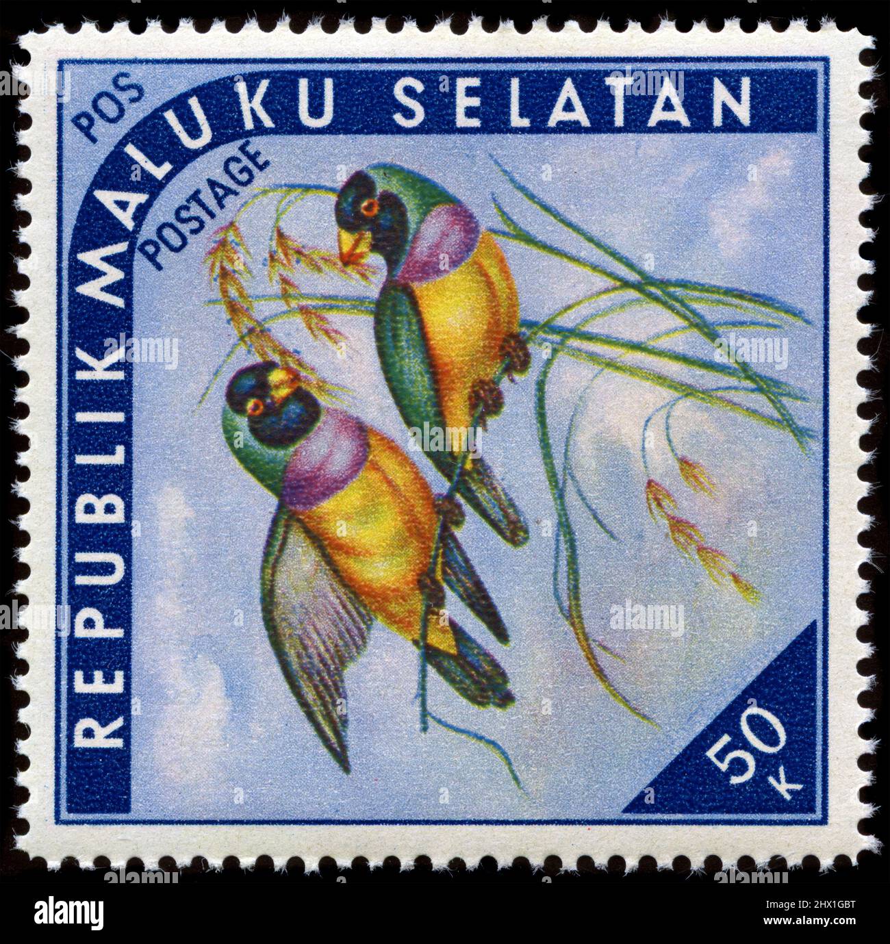 Timbre de Cendrillon dans la série Maluku Selatan publiée en 1952. AFFRANCHISSEMENT POS - il s'agit d'un problème privé avec une devise fictive Banque D'Images