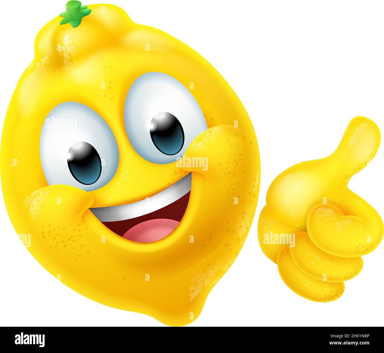 Caricature de citron Emoticon Emoji Mascot icône Illustration de Vecteur