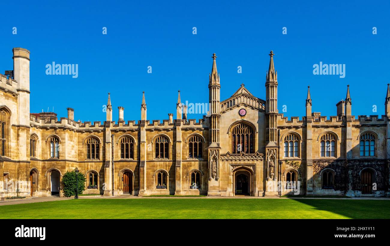 La nouvelle Cour de Corpus Christi College, qui fait partie de l'Université de Cambridge, au Royaume-Uni. Le collège a été fondé en 1352 par les habitants de Cambridge. Banque D'Images