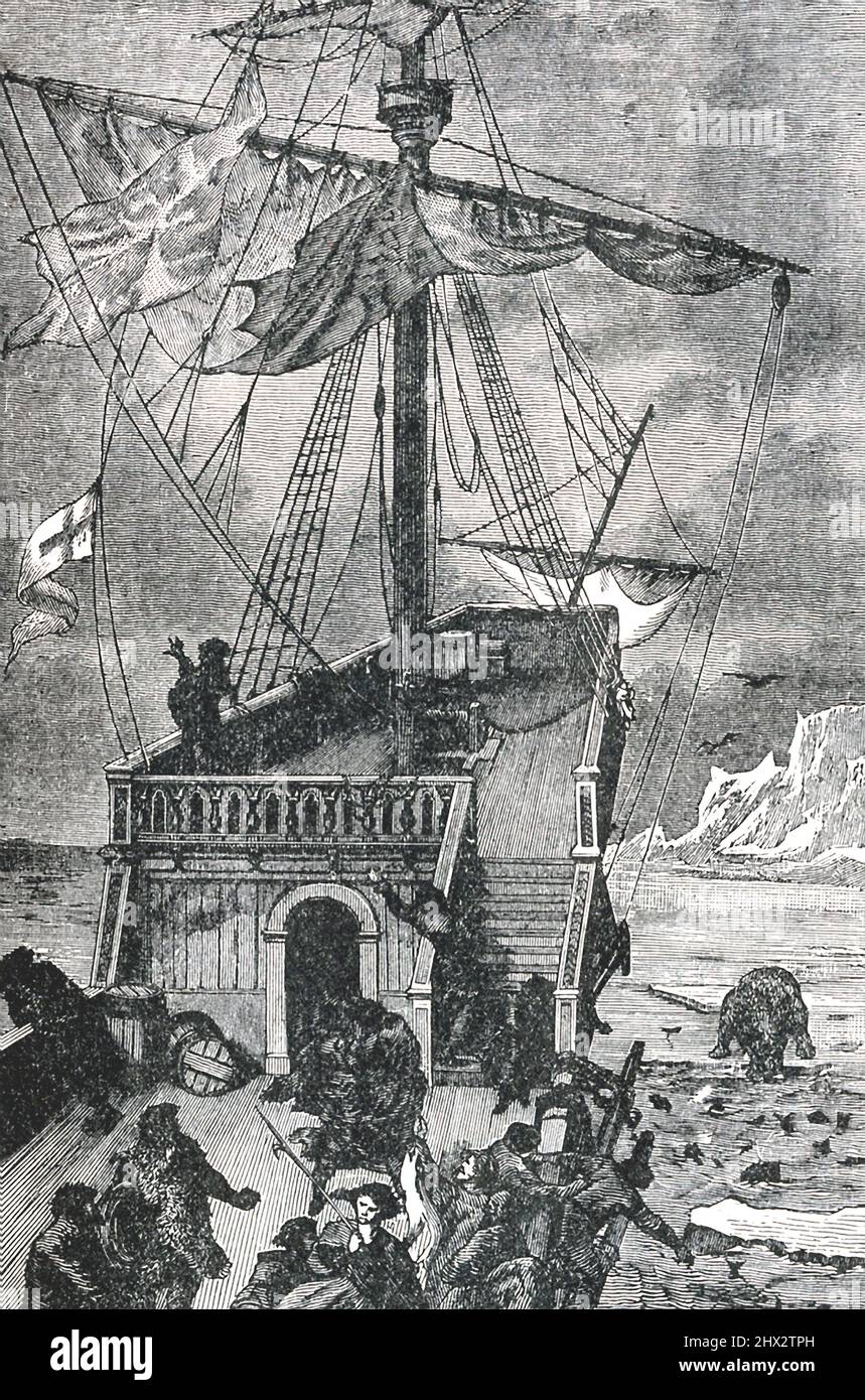 En mai 1498, Sebastian Cabot quitte Bristol, en Angleterre, en route vers l'ouest en traversant l'Atlantique et atteint le Labrador, à environ 400 milles au nord du site où se trouve Banque D'Images