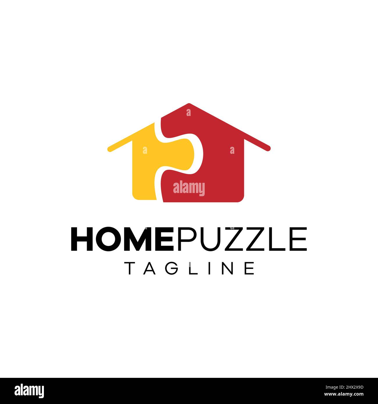 Design original et original pour le logo du puzzle de la maison Illustration de Vecteur