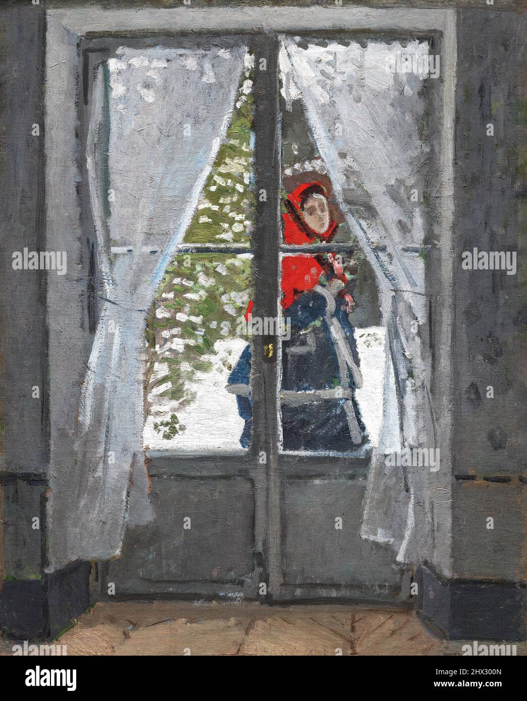 Monet le foulard rouge Banque de photographies et d'images à haute  résolution - Alamy