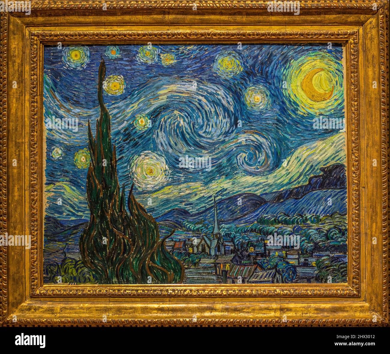 Nuit étoilée sur le Rhône ou (la nuit étoilette) 1888 par Vincent Van Gogh,  vue du Rhône dans laquelle il transcrit merveilleusement les couleurs il  Photo Stock - Alamy