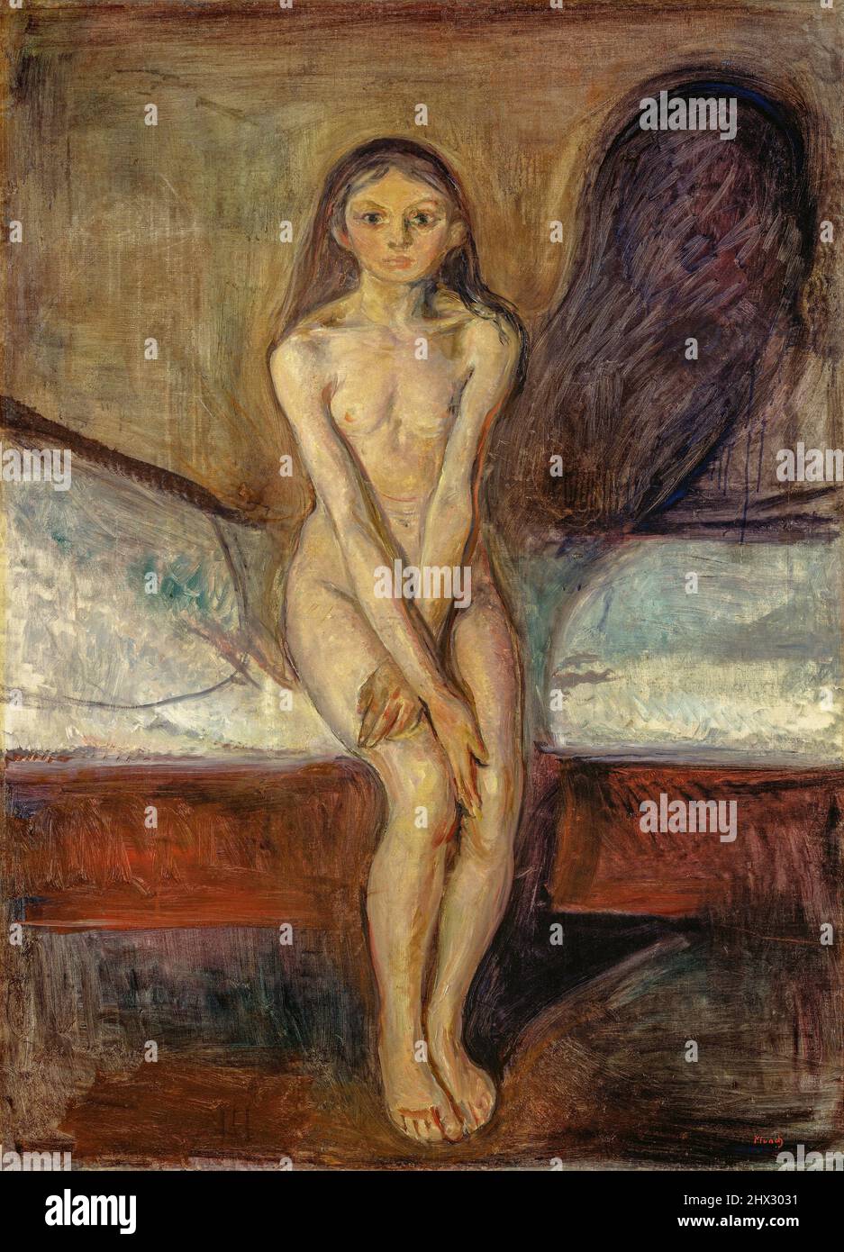Edvard Munch, puberty est une peinture à l'huile sur toile entre 1894-95 par le peintre norvégien Edvard Munch (1863-1944). Banque D'Images