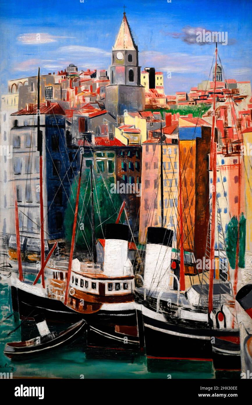 Port de Marseille, 1940, Moise Kisling, musée d'art moderne de Paris, France. Banque D'Images