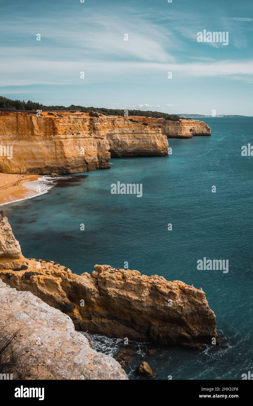 Côte de Lagos par l'Algarve Banque D'Images