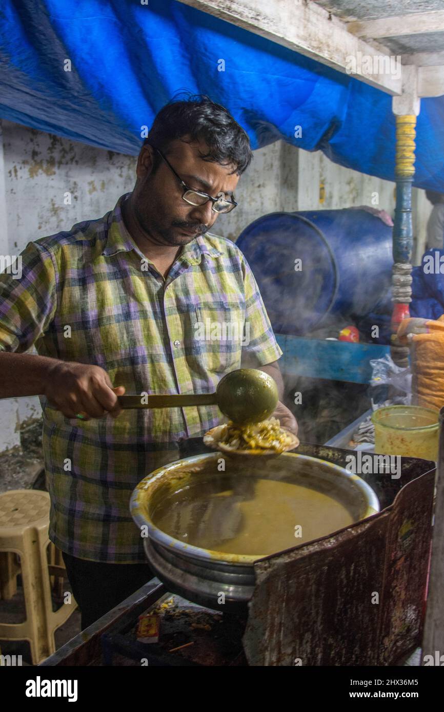 La nourriture indienne stalle dans un marché en Inde Banque D'Images