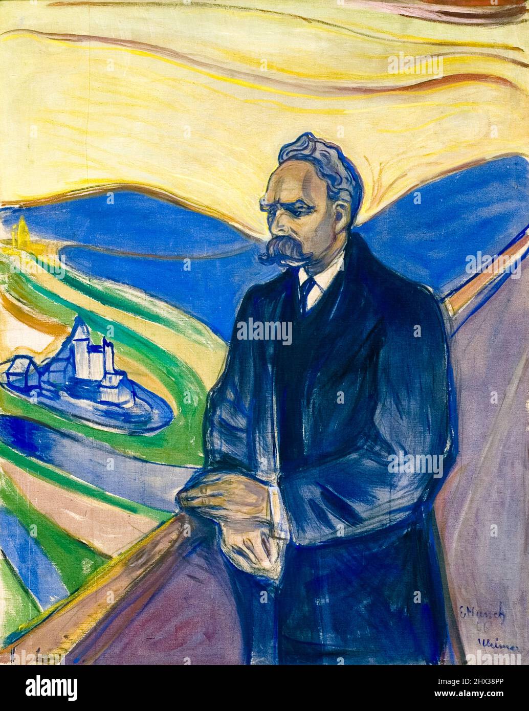 Friedrich Nietzsche (1844-1900), philosophe allemand, portrait huile sur toile par Edvard Munch, 1906 Banque D'Images