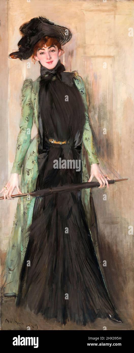 Giovanni Boldini, Portrait de Madame Roger-Jourdain, peinture à l'huile sur toile, 1889 Banque D'Images