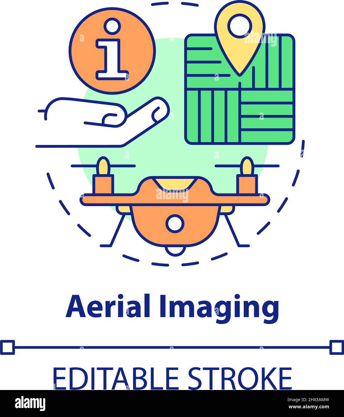 Icône de concept d'imagerie aérienne Illustration de Vecteur